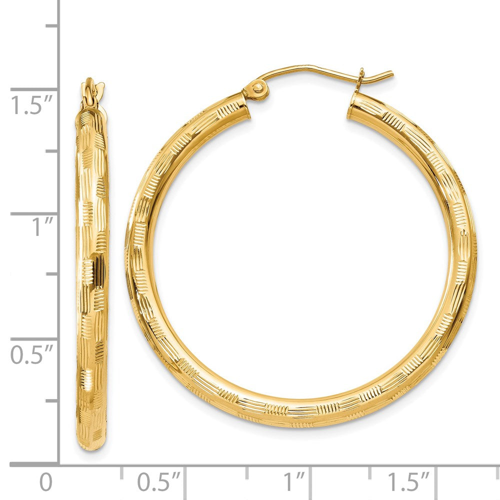 14K Gelbgold Diamantiert Creolen