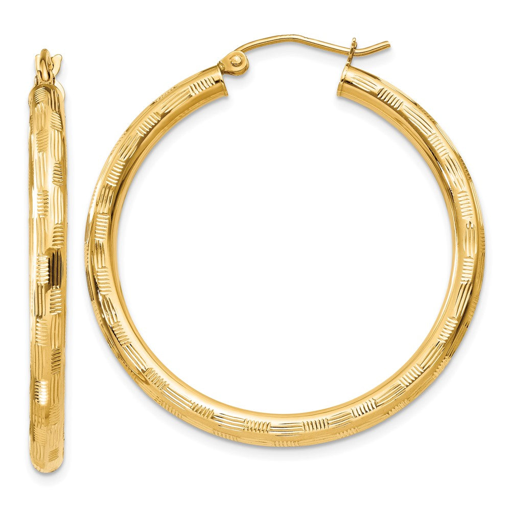14K Gelbgold Diamantiert Creolen