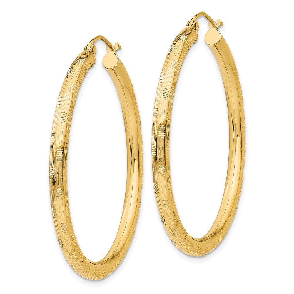 14K Gelbgold Diamantiert Creolen