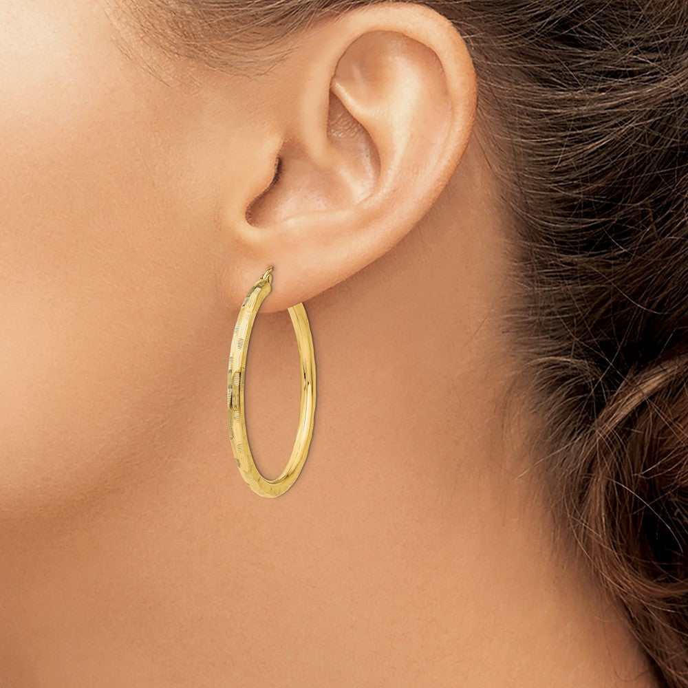 14K Gelbgold Diamantiert Creolen