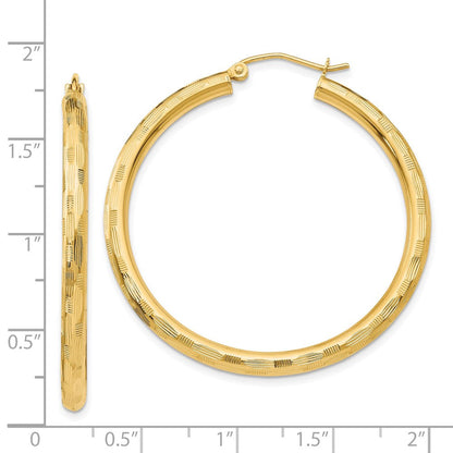 14K Gelbgold Diamantiert Creolen