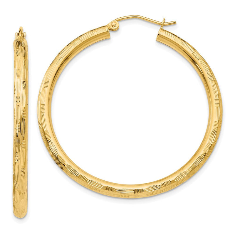 14K Gelbgold Diamantiert Creolen