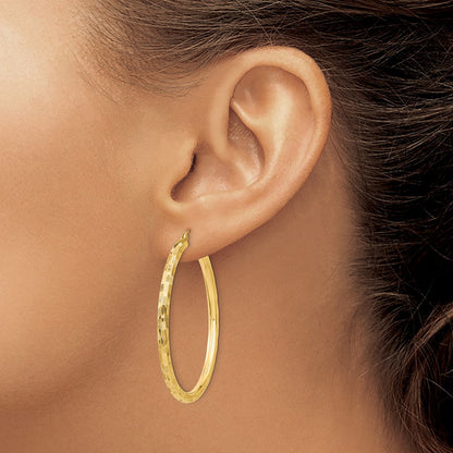 14K Gelbgold Diamantiert Creolen