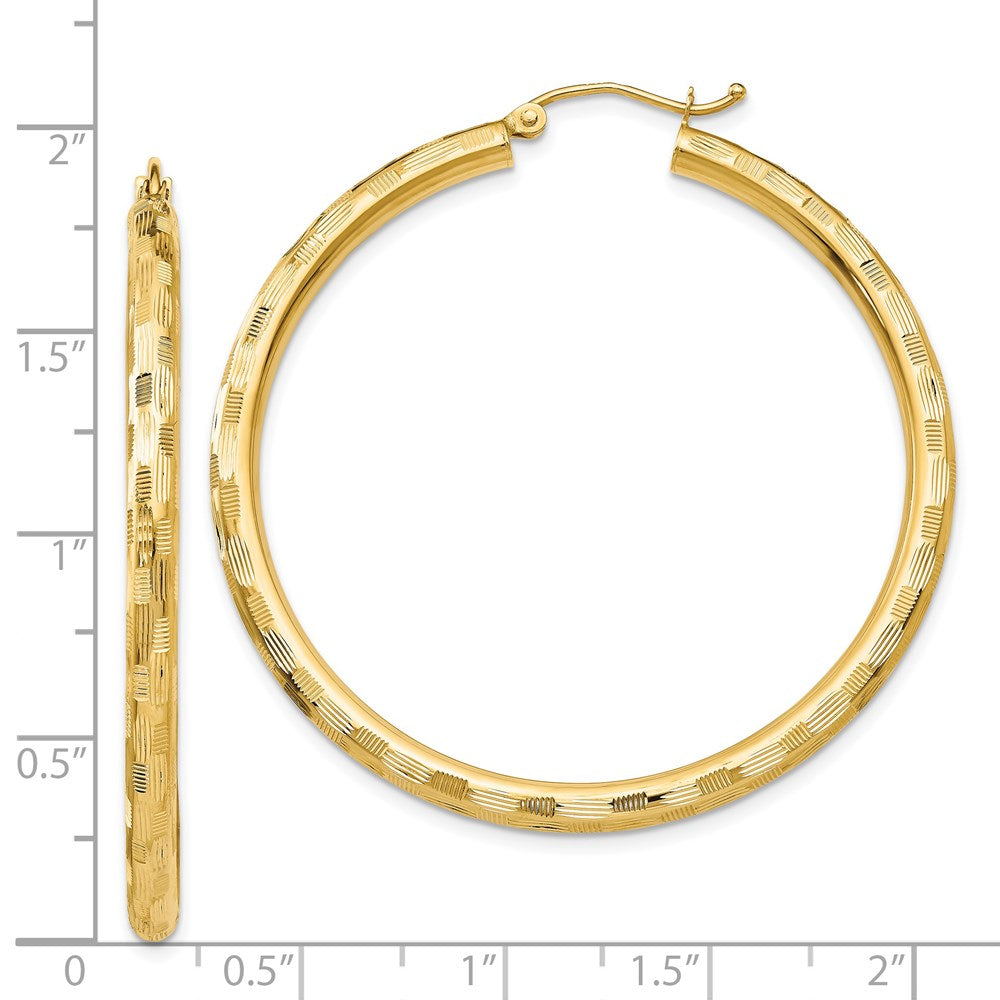 14K Gelbgold Diamantiert Creolen