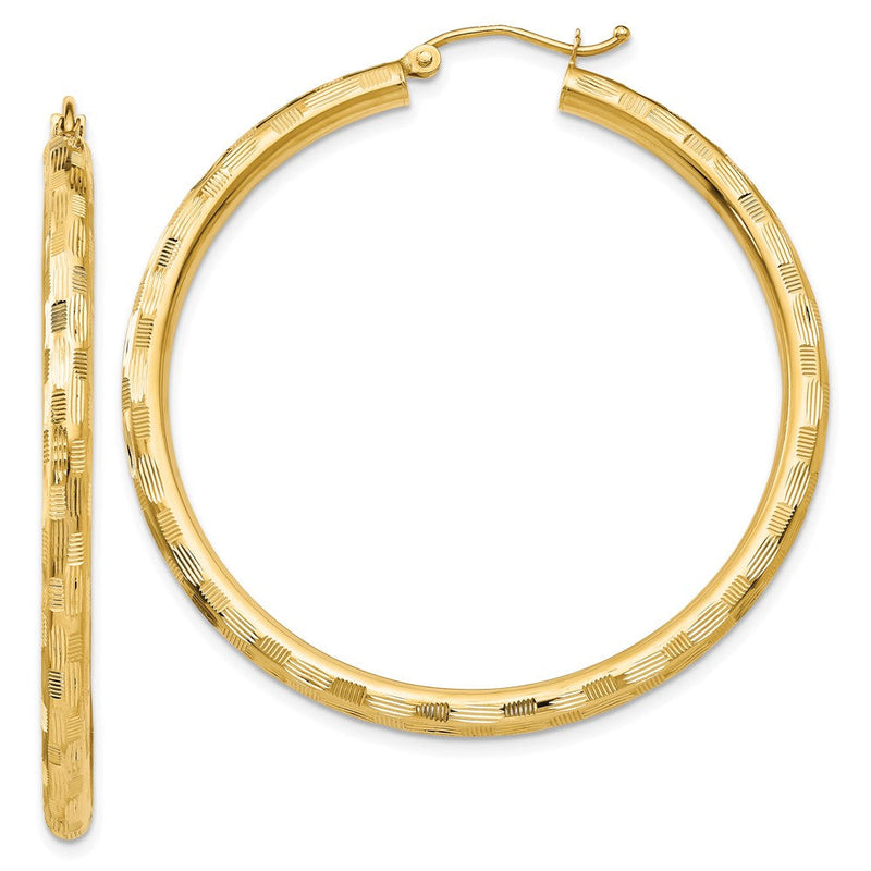 14K Gelbgold Diamantiert Creolen