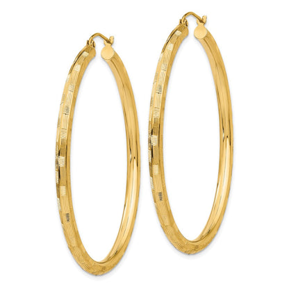 14K Gelbgold Diamantiert Creolen