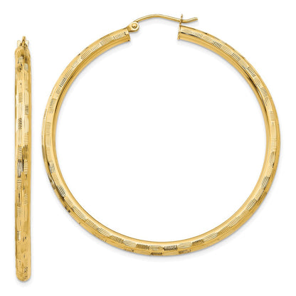 14K Gelbgold Diamantiert Creolen