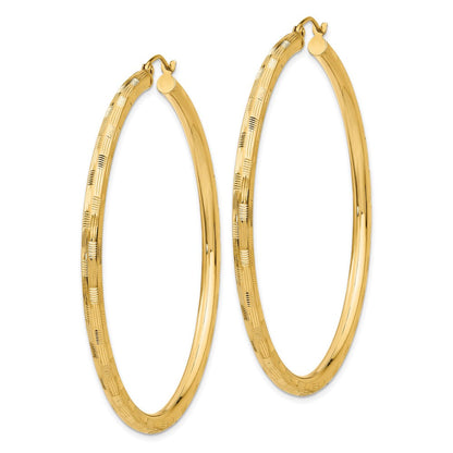 14K Gelbgold Diamantiert Creolen