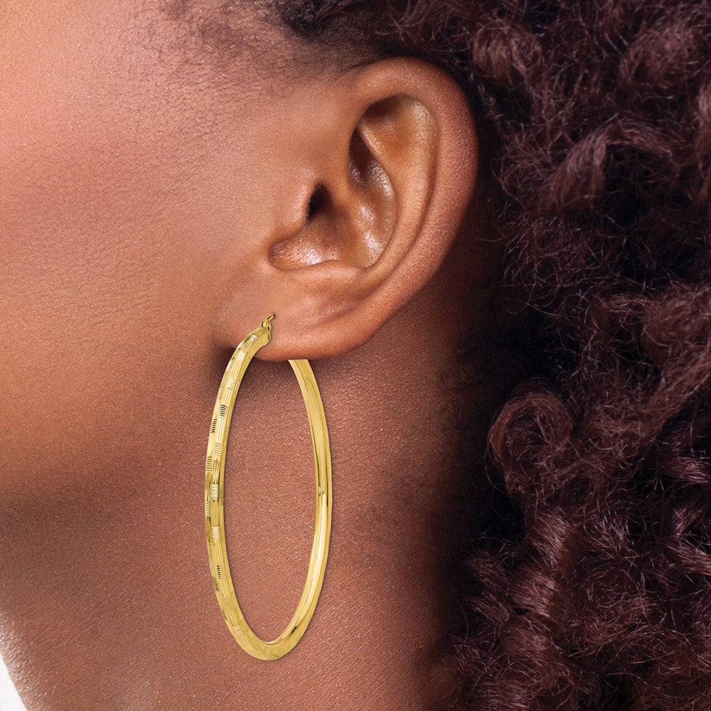 14K Gelbgold Diamantiert Creolen
