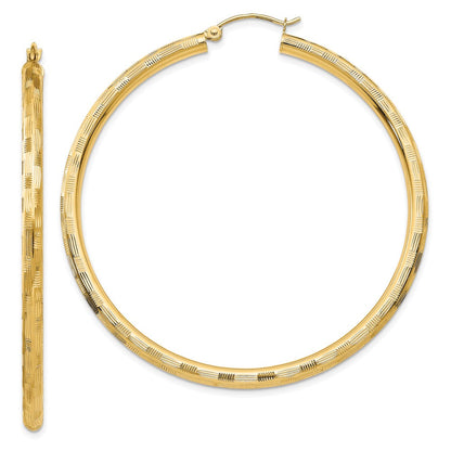 14K Gelbgold Diamantiert Creolen