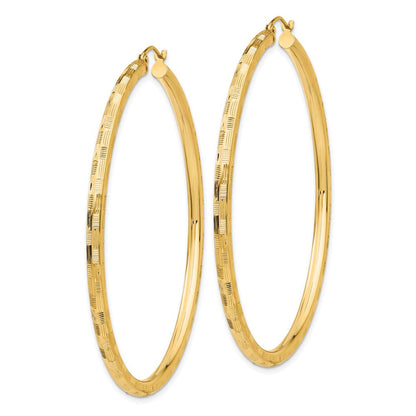 14K Gelbgold Diamantiert Creolen