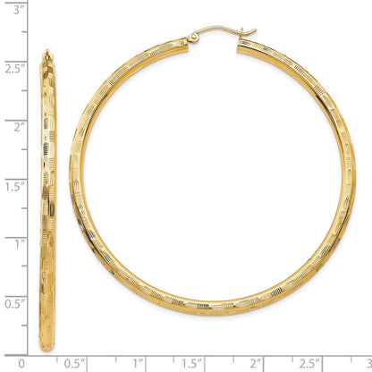 14K Gelbgold Diamantiert Creolen