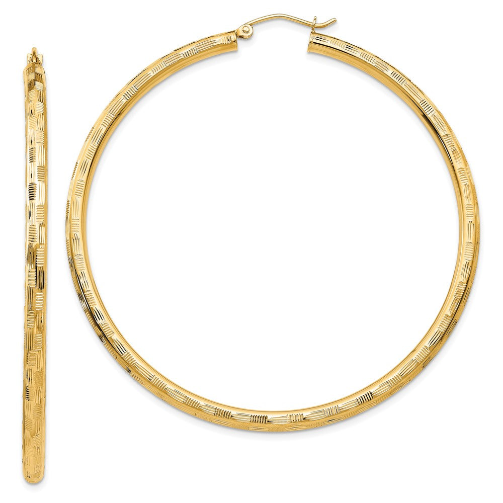14K Gelbgold Diamantiert Creolen