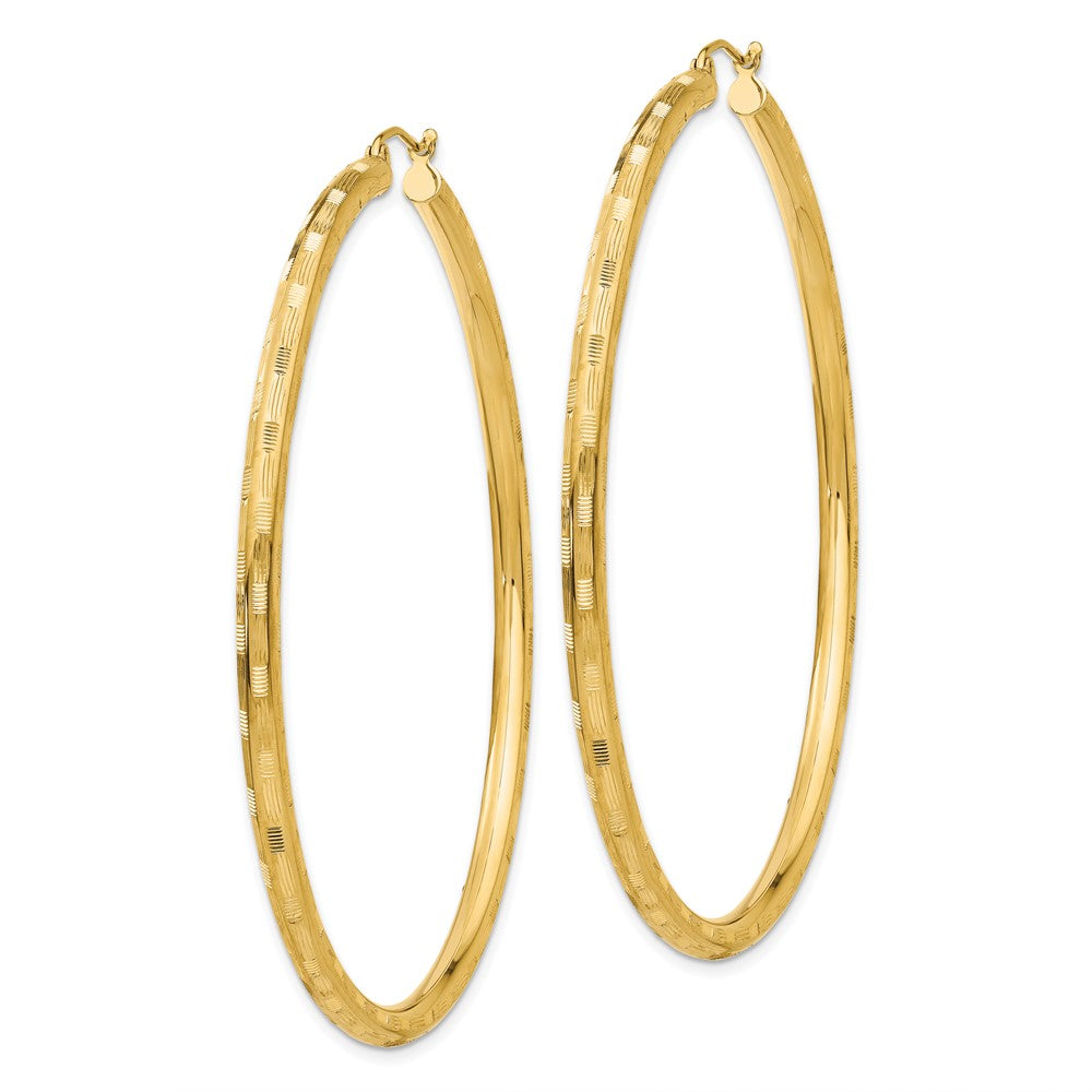 14K Gelbgold Diamantiert Creolen