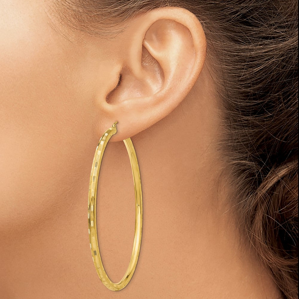 14K Gelbgold Diamantiert Creolen