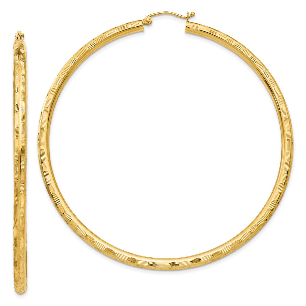 14K Gelbgold Diamantiert Creolen