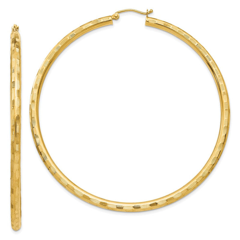 14K Gelbgold Diamantiert Creolen