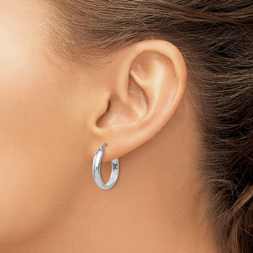 14K Weißgold Creolen