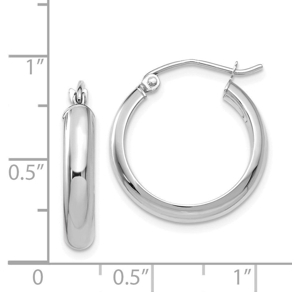 14K Weißgold Creolen