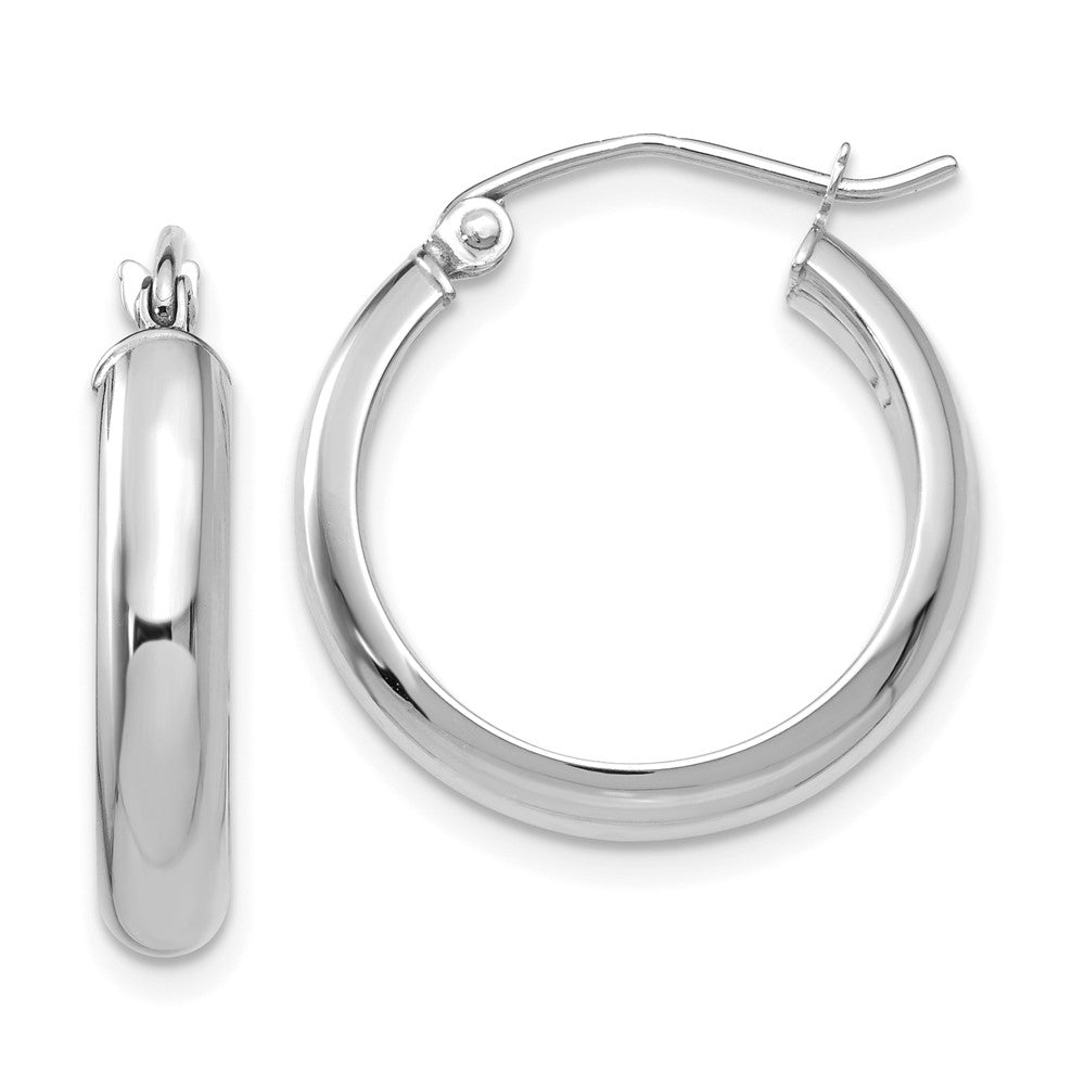 14K Weißgold Creolen