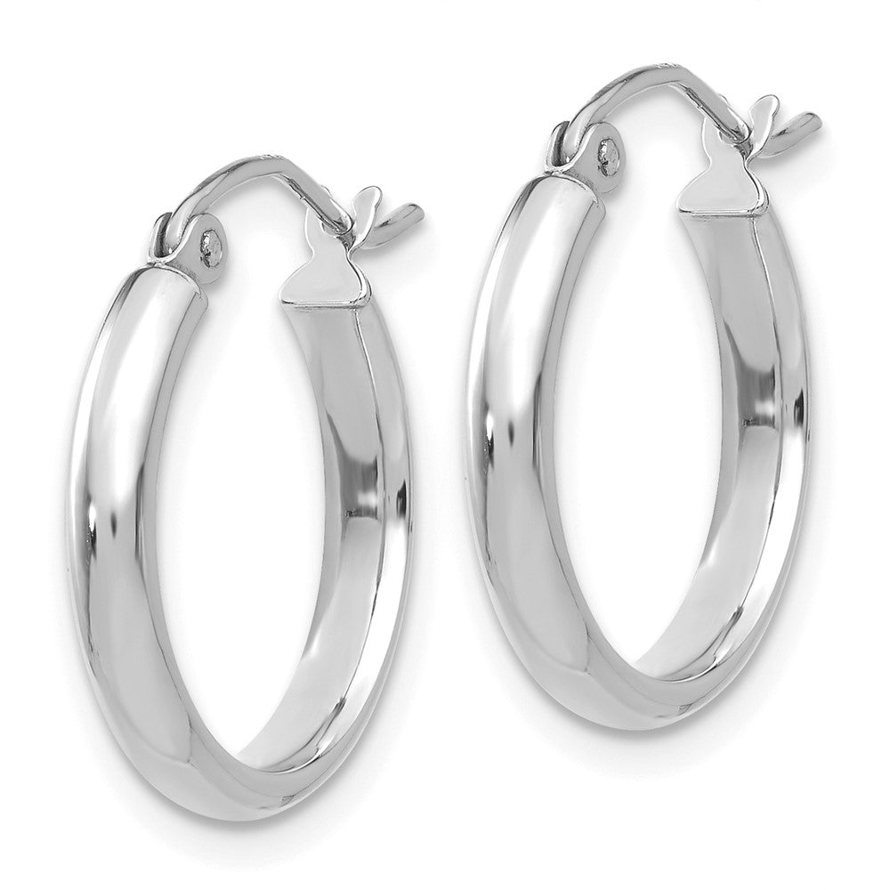 14K Weißgold Creolen