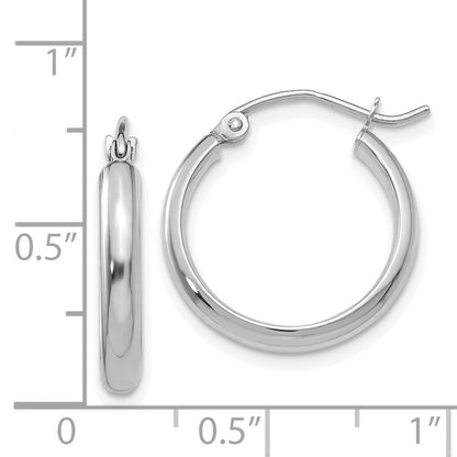 14K Weißgold Creolen