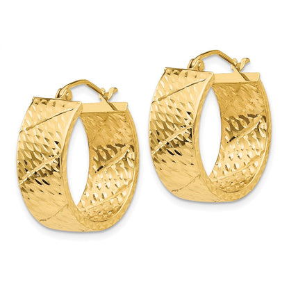 14K Gelbgold Diamantiert Creolen