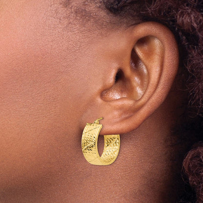 14K Gelbgold Diamantiert Creolen