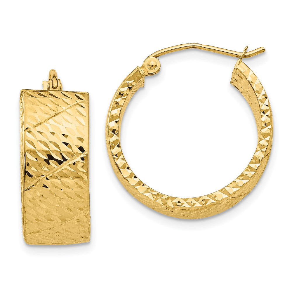 14K Gelbgold Diamantiert Creolen
