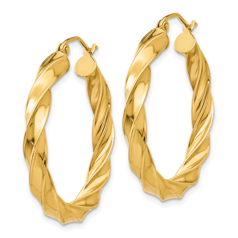 14K Gelbgold Licht Gedreht Creolen