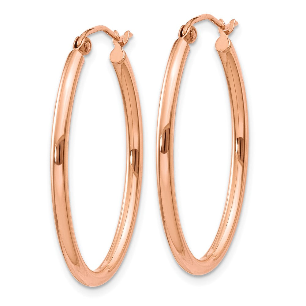14K Roségold Oval Creolen