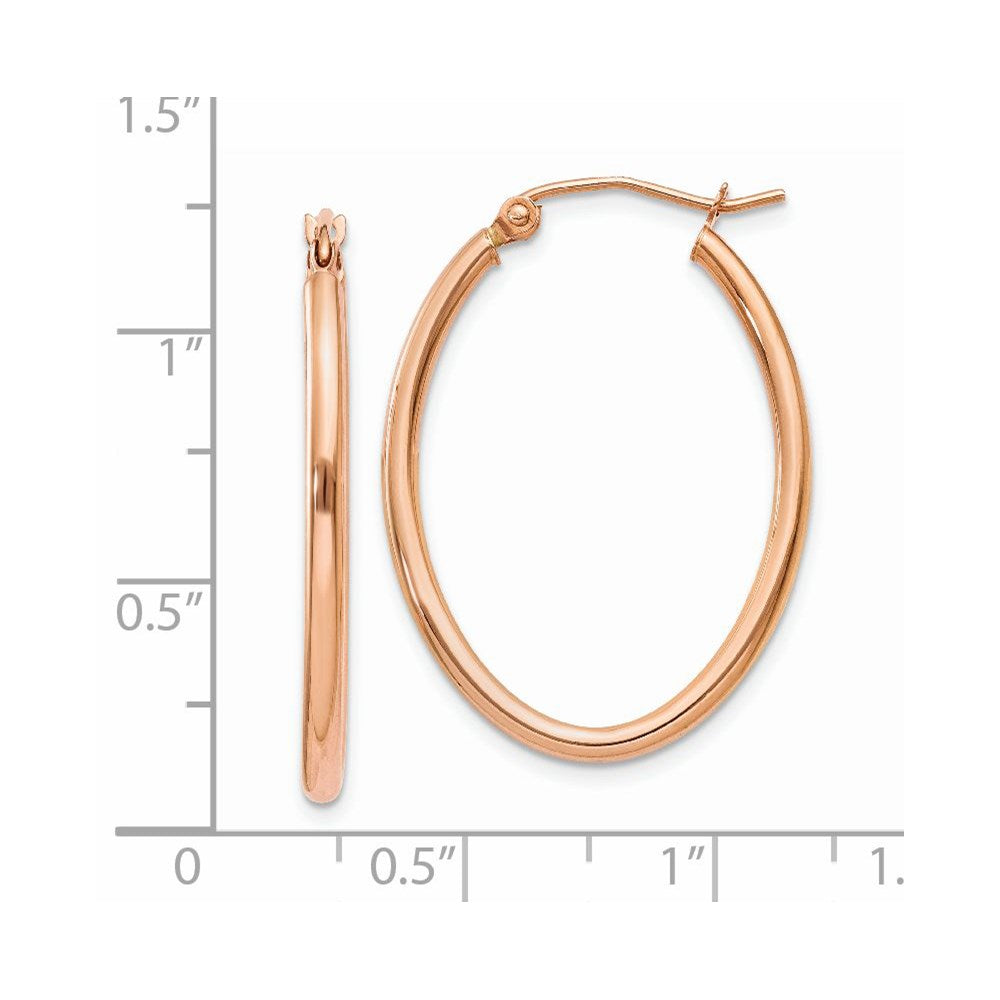 14K Roségold Oval Creolen