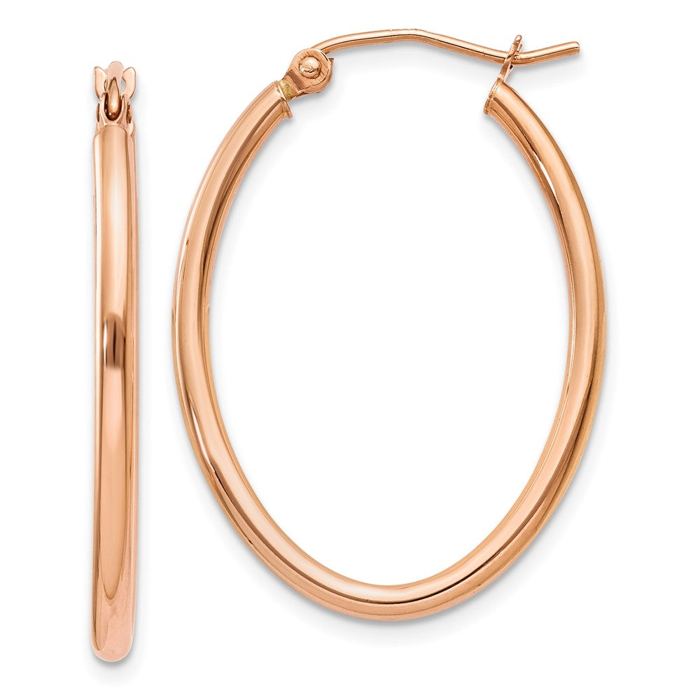 14K Roségold Oval Creolen