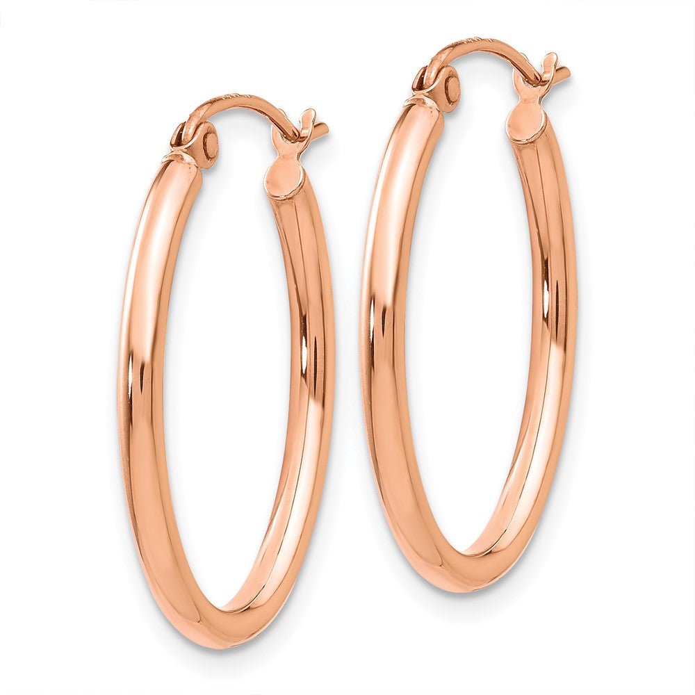 14K Roségold Oval Creolen