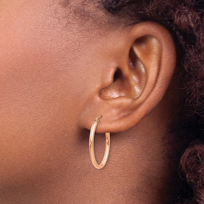 14K Roségold Oval Creolen