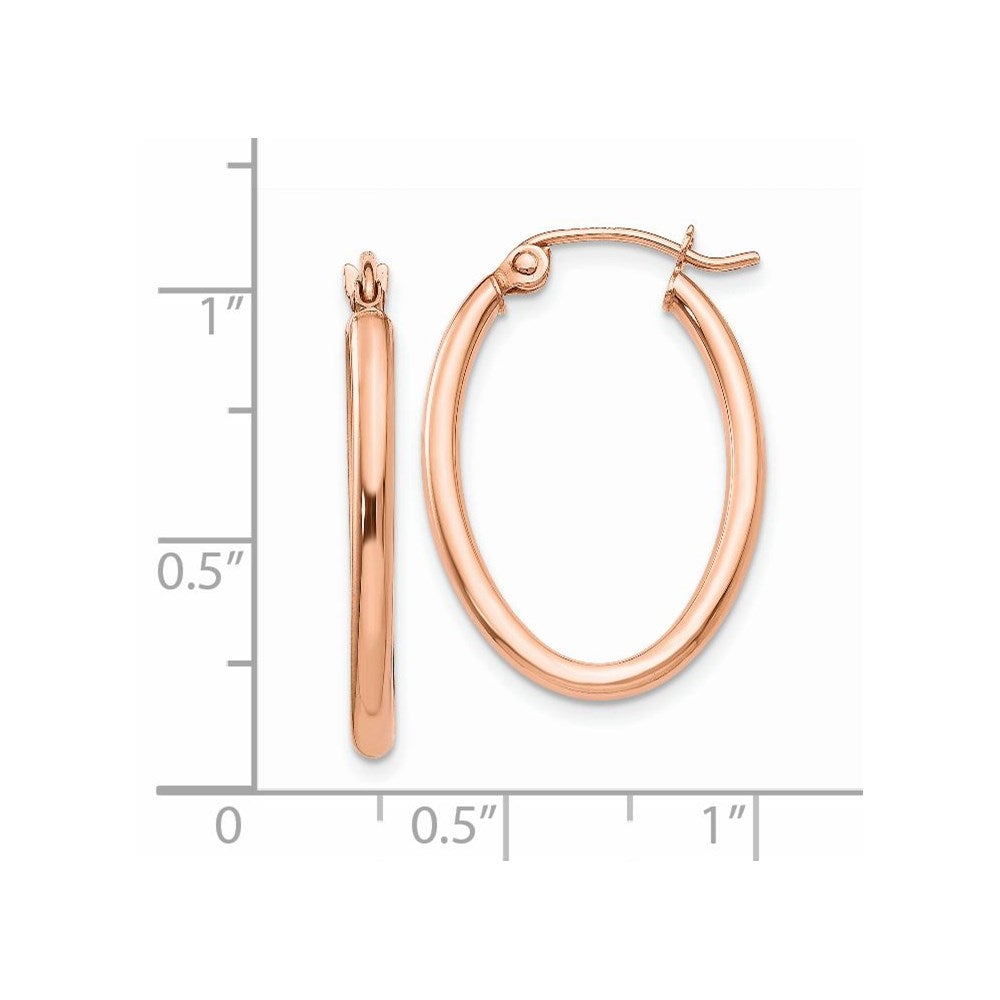 14K Roségold Oval Creolen