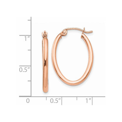 14K Roségold Oval Creolen