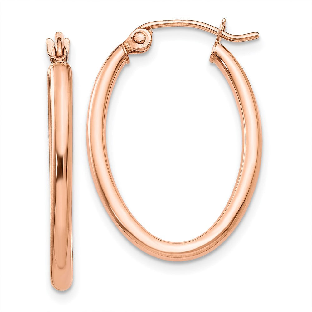 14K Roségold Oval Creolen