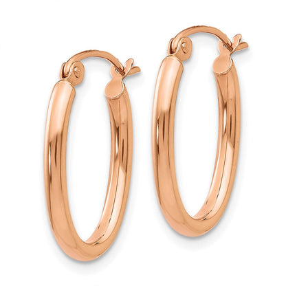 14K Roségold Oval Creolen