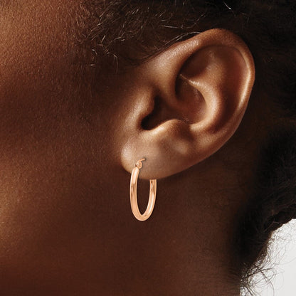14K Roségold Oval Creolen
