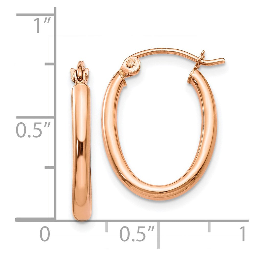 14K Roségold Oval Creolen