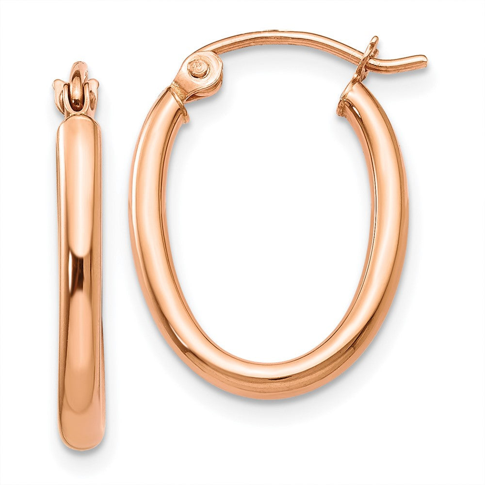 14K Roségold Oval Creolen