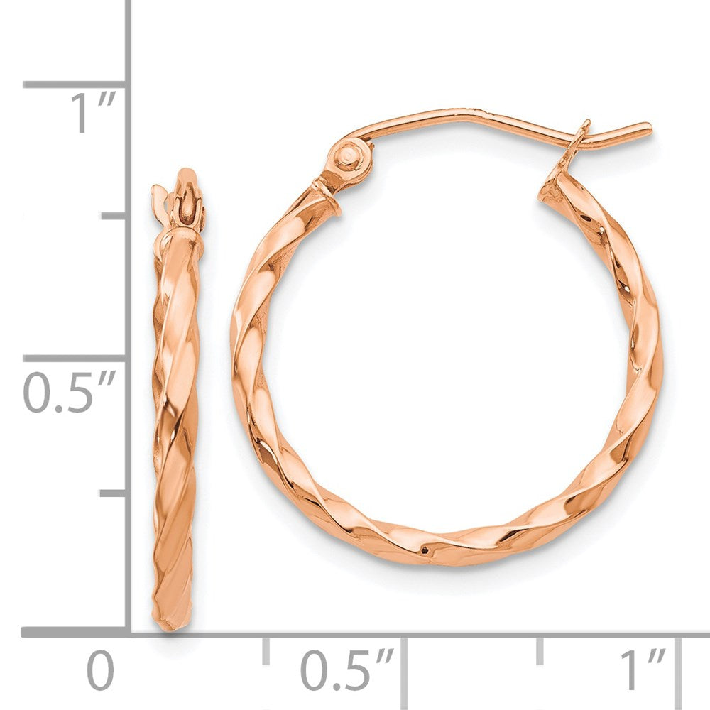 14K Roségold Gedreht Creolen