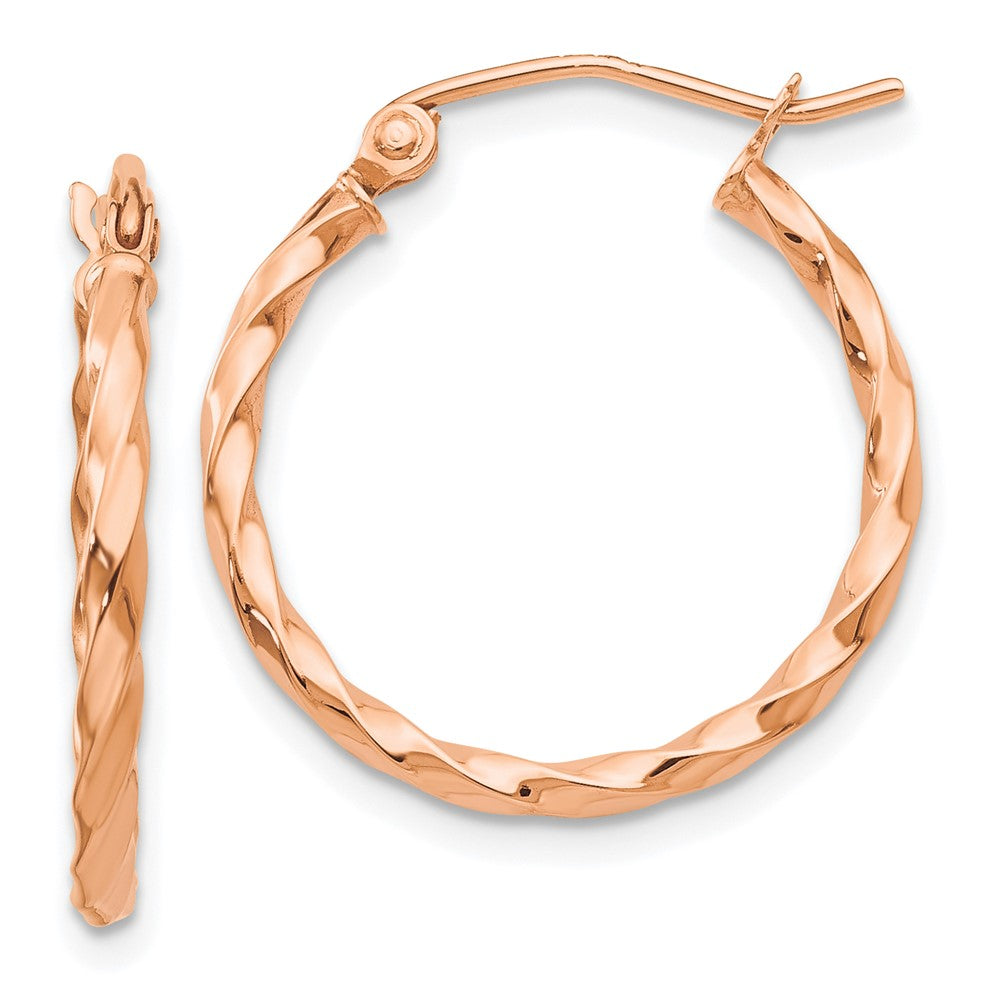 14K Roségold Gedreht Creolen