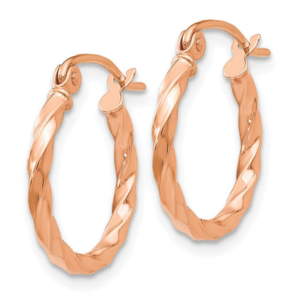 14K Roségold Gedreht Creolen