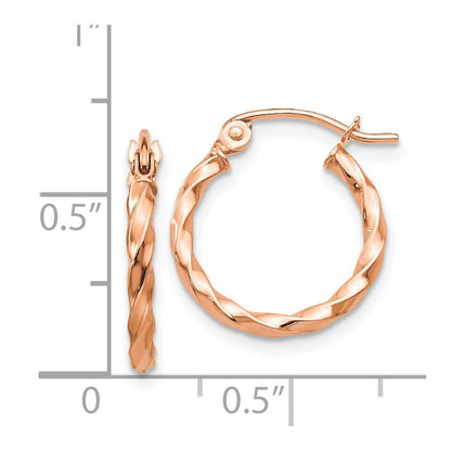 14K Roségold Gedreht Creolen