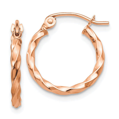 14K Roségold Gedreht Creolen