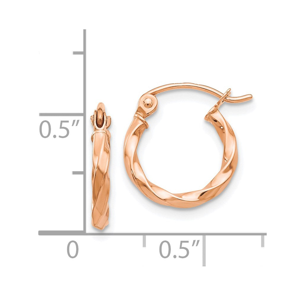 14K Roségold Gedreht Creolen