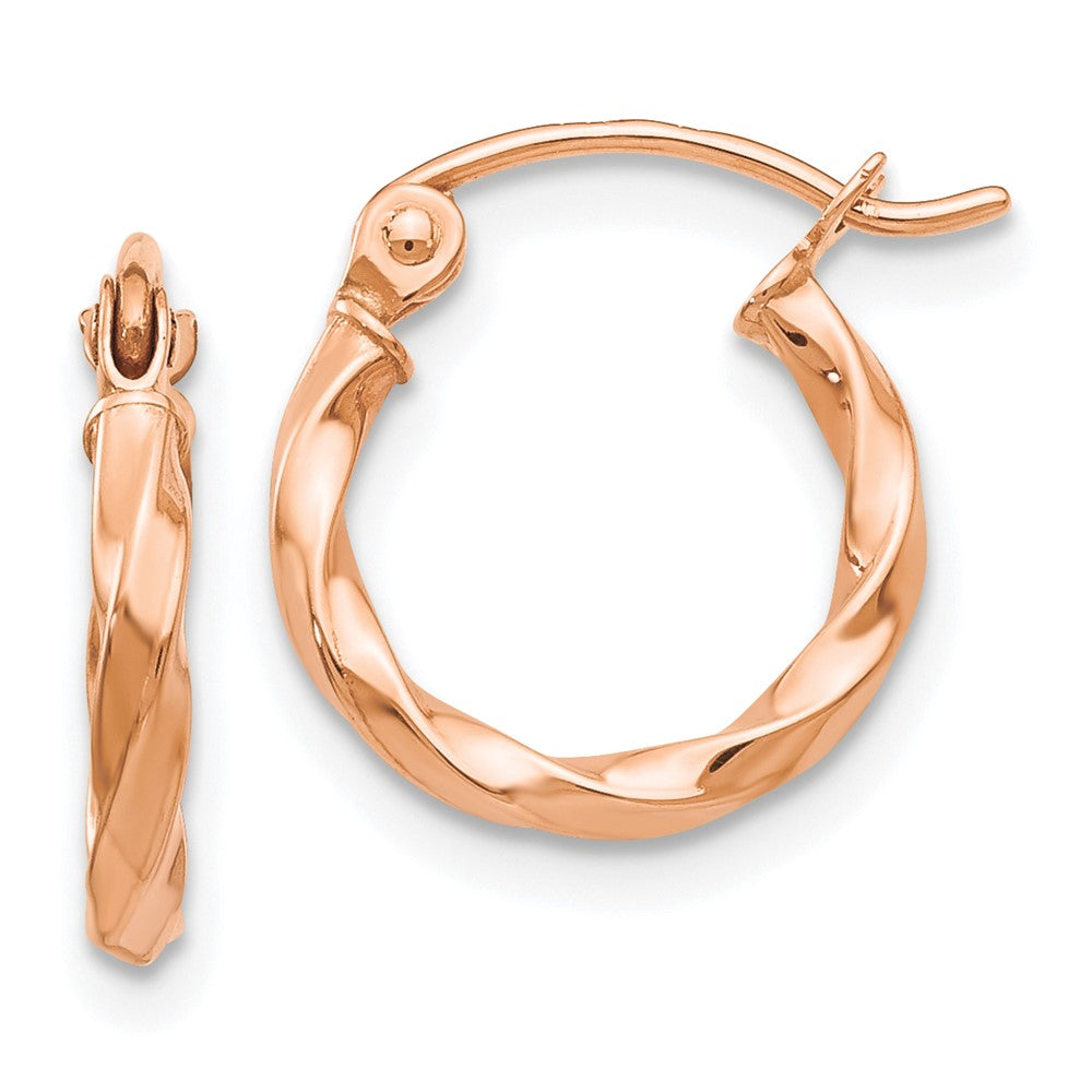 14K Roségold Gedreht Creolen