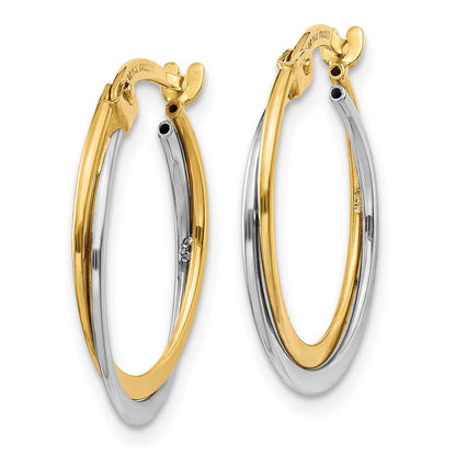 14K Bicolor Poliert Creolen